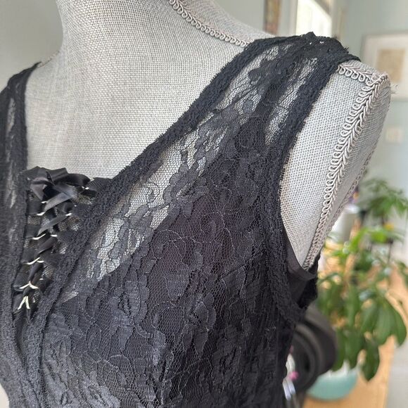 Royal Bones by Daang Goodman Goth Black Corset Dress size Medium - Picture 4 of 10